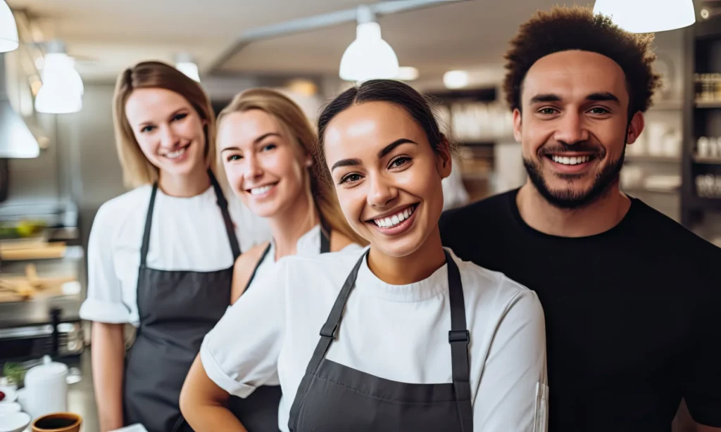 Group of restaurant workers in the Tourism & Hospitality sector in BC.